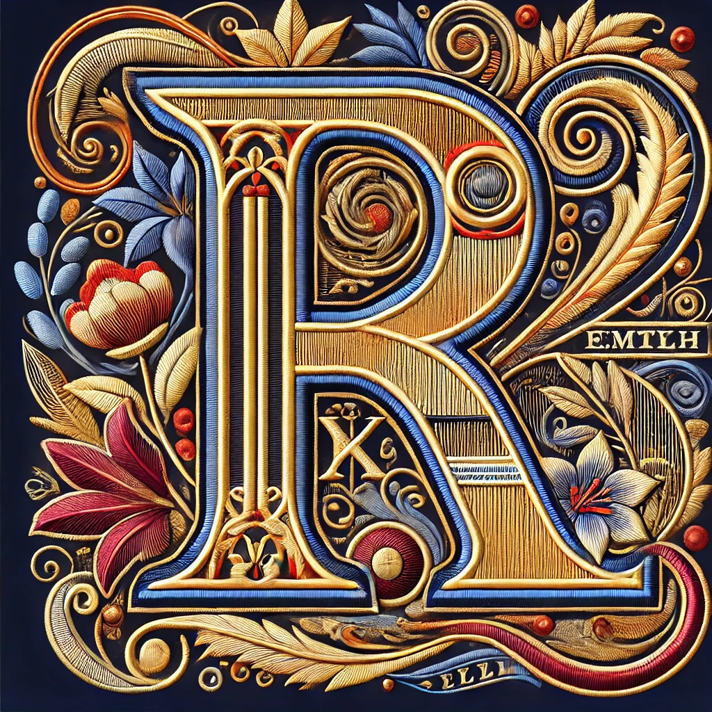 Letter art embroidery digitizing sample