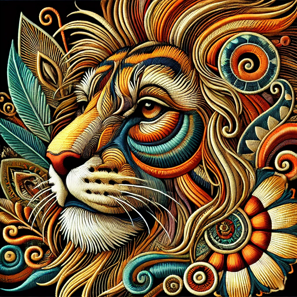 Animal art embroidery digitizing sample